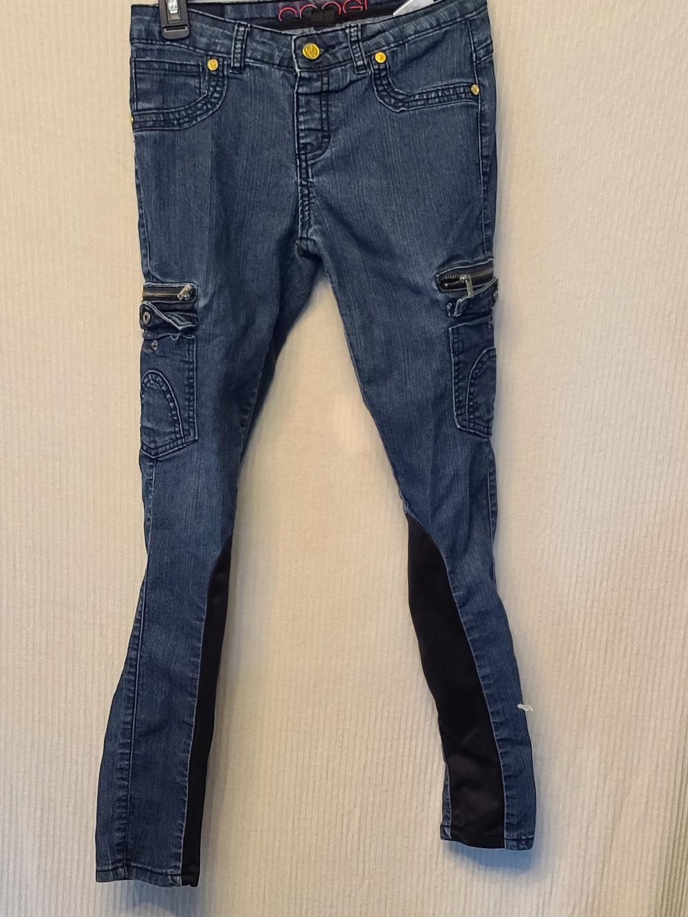COOGI KIDS Dark Denim Moto Jeans with Black Side Panels